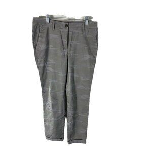 J. Jill Women Size 6 Pants Gray Green Subtle Camo Slim Straight Chinos Stretch